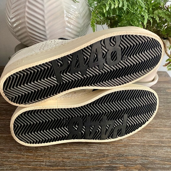 P448 John Delhisil Sneakers Lace Up Low Top Leather Shoes Women’s EU 37 / US 7 - Picture 8 of 10